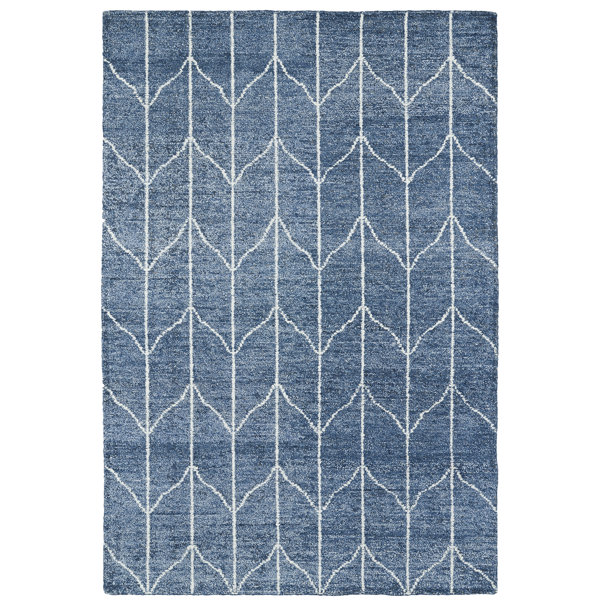 Mercury Row Hand Woven Denim Blue Ivory Area Rug Amp Reviews